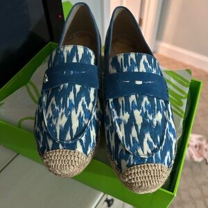 Sam Edelman Blue Patterned Espadrille Loafers